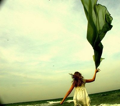 girl with green scarf